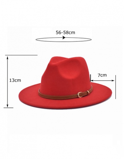 Replica Contrast Color Belt Buckle Fedora Hat #792762 $13.96 USD for Wholesale