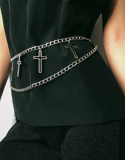 Replica Vintage Double-Layer Cross Chain Belt For Women #792771 $8.33 USD for Wholesale