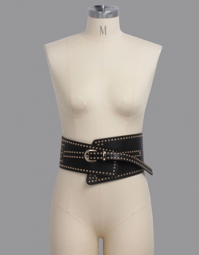 Punk Style Rivet Decor Wide Belt For Women #792772 $19.94 USD, Wholesale Fashion Belts