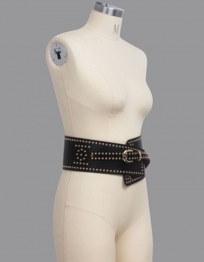 Replica Punk Style Rivet Decor Wide Belt For Women #792772 $19.94 USD for Wholesale