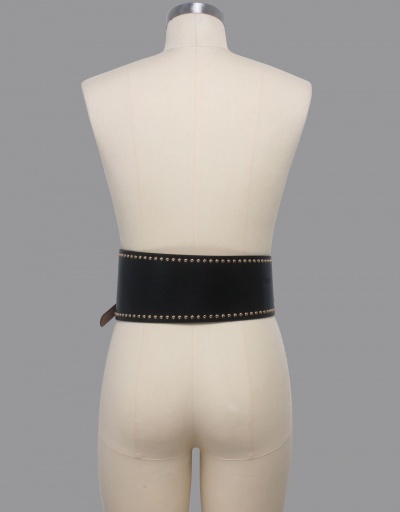 Replica Punk Style Rivet Decor Wide Belt For Women #792772 $19.94 USD for Wholesale