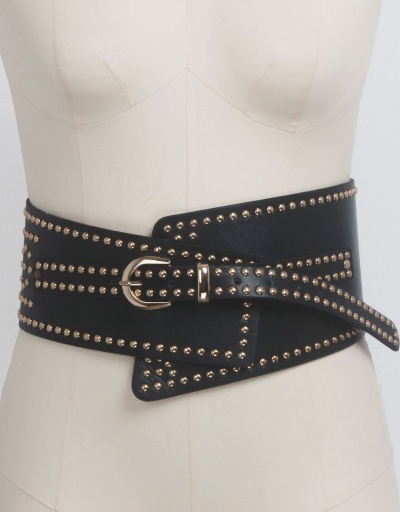 Replica Punk Style Rivet Decor Wide Belt For Women #792772 $19.94 USD for Wholesale