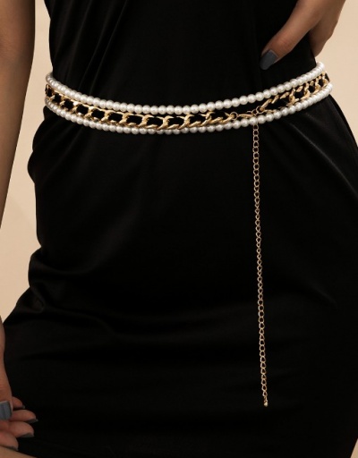 Replica Simple Stylish Faux-Pearl Body Waist Chain For Women #792782 $12.50 USD for Wholesale