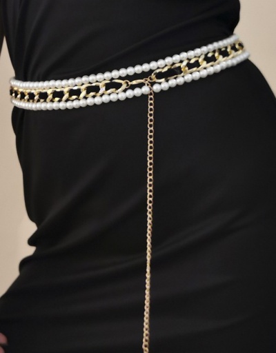 Replica Simple Stylish Faux-Pearl Body Waist Chain For Women #792782 $12.50 USD for Wholesale