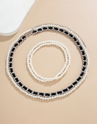 Replica Simple Stylish Faux-Pearl Body Waist Chain For Women #792782 $12.50 USD for Wholesale