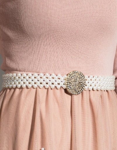 Replica Trendy Faux-Pearl Versatile Waist Belt For Women #792785 $5.40 USD for Wholesale