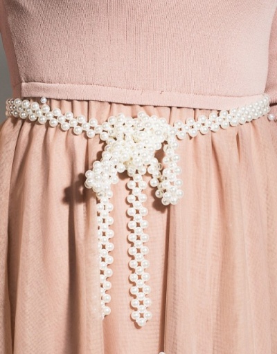 Replica Trendy Faux-Pearl Versatile Waist Belt For Women #792785 $5.40 USD for Wholesale