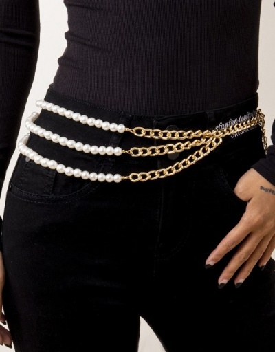 Fashion Multilayer Faux-Pearl Waist Chain For Women #792793 $13.50 USD, Wholesale Fashion Belts