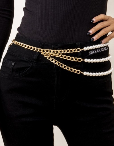 Replica Fashion Multilayer Faux-Pearl Waist Chain For Women #792793 $13.50 USD for Wholesale