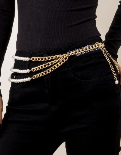 Replica Fashion Multilayer Faux-Pearl Waist Chain For Women #792793 $13.50 USD for Wholesale