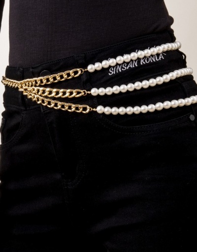 Replica Fashion Multilayer Faux-Pearl Waist Chain For Women #792793 $13.50 USD for Wholesale