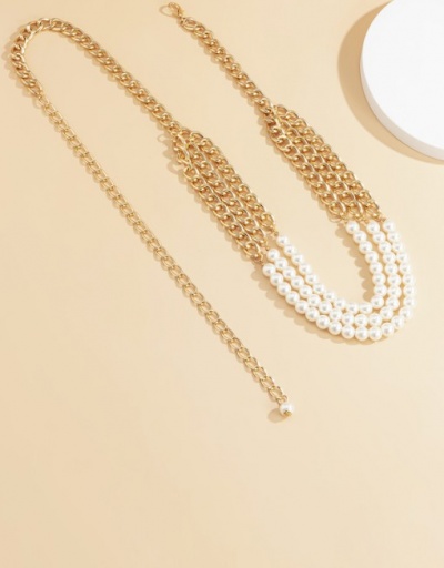 Replica Fashion Multilayer Faux-Pearl Waist Chain For Women #792793 $13.50 USD for Wholesale