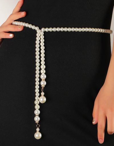 Korean Style Retro Faux-Pearl Dress Waist Chain For Women #792800 $12.68 USD, Wholesale Fashion Belts