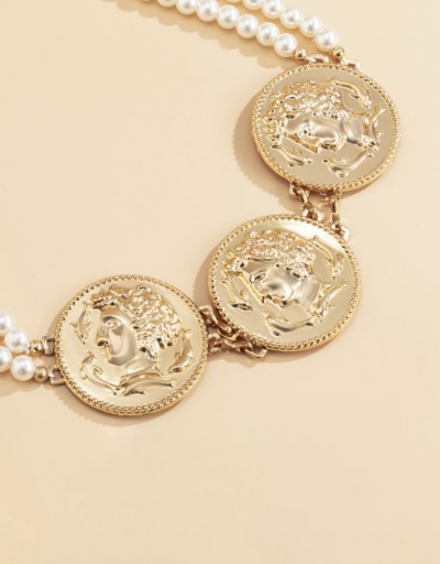 Replica Retro Style Relief Portrait Faux-Pearl Waist Chains For Women #792804 $10.00 USD for Wholesale