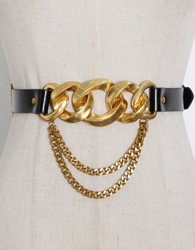 Crazy Chain Patch Black Belt #792807 $44.09 USD, Wholesale Fashion Belts