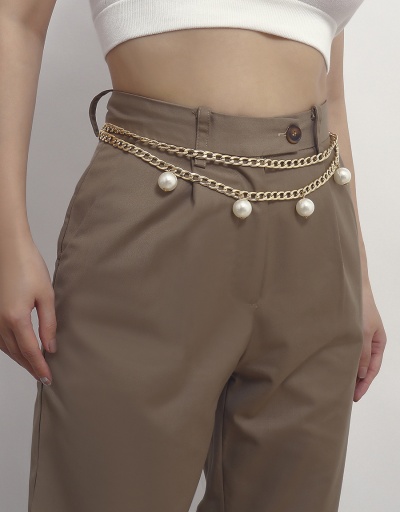 Replica Fashion Faux Pearl Pendant Double-Layer Chain Belt For Women #792808 $6.94 USD for Wholesale