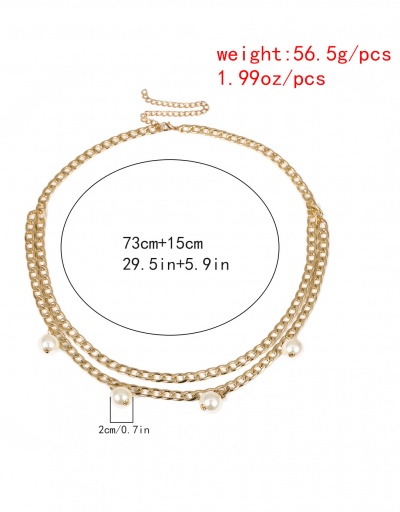 Replica Fashion Faux Pearl Pendant Double-Layer Chain Belt For Women #792808 $6.94 USD for Wholesale