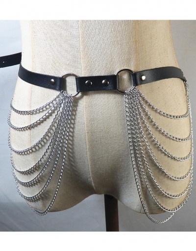 Replica Punk Style Side Multiple Silvery Chains Belts For Women #792810 $16.01 USD for Wholesale