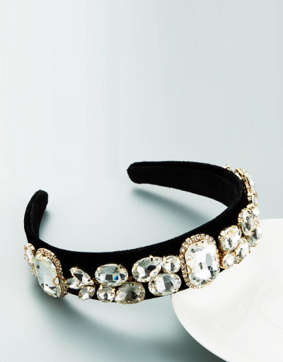 Replica Superb Geometry Colorful Rhinestone Broadside Hair Hoop For Women #792818 $22.50 USD for Wholesale