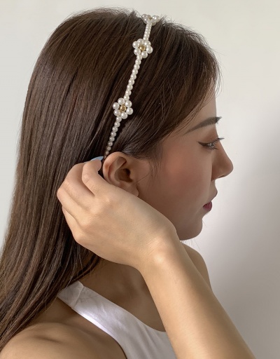 Sweet Flower Faux-Pearl Hair Hoop For Women #792819 $9.80 USD, Wholesale Fashion Hair Accessories