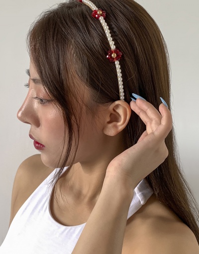 Replica Sweet Flower Faux-Pearl Hair Hoop For Women #792819 $9.80 USD for Wholesale