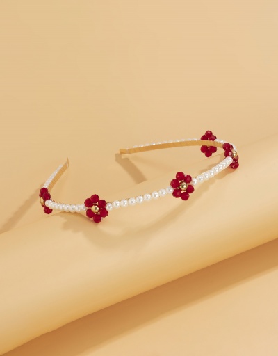 Replica Sweet Flower Faux-Pearl Hair Hoop For Women #792819 $9.80 USD for Wholesale