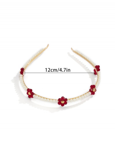 Replica Sweet Flower Faux-Pearl Hair Hoop For Women #792819 $9.80 USD for Wholesale