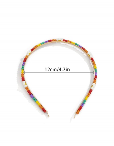 Replica Simple Countryside Colorful Beaded Hair Hoop For Women #792820 $9.80 USD for Wholesale