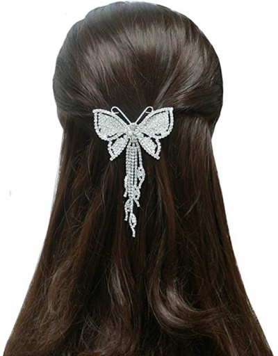 Attractive Butterfly Rhinestone Bridal Hair Pin For Women #792822 $25.19 USD, Wholesale Fashion Hair Accessories