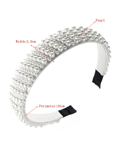 Replica Adorable Solid Full Of Faux-Pearl Hair Hoop For Women #792824 $9.45 USD for Wholesale