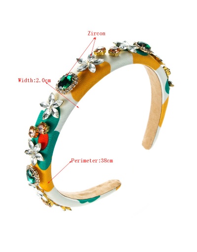 Replica Vintage Rhinestone Flower Zircon Hair Hoop For Women #792826 $19.84 USD for Wholesale