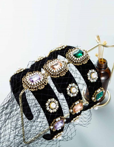 Mysterious Gauze Faux-Pearl Rhinestone Hair Hoop For Women #792829 $24.72 USD, Wholesale Fashion Hair Accessories