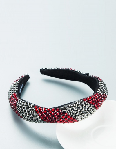 Replica Exaggerated Shinny Full Rhinestone Contrast Color Hair Hoop For Women #792837 $21.92 USD for Wholesale