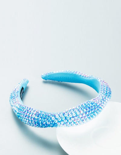 Replica Exaggerated Shinny Full Rhinestone Contrast Color Hair Hoop For Women #792837 $21.92 USD for Wholesale