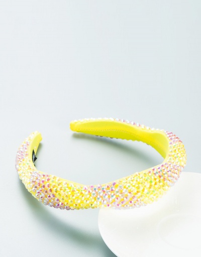 Replica Exaggerated Shinny Full Rhinestone Contrast Color Hair Hoop For Women #792837 $21.92 USD for Wholesale