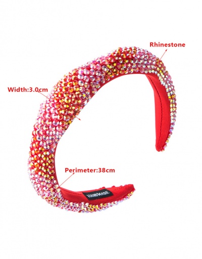 Replica Exaggerated Shinny Full Rhinestone Contrast Color Hair Hoop For Women #792837 $21.92 USD for Wholesale