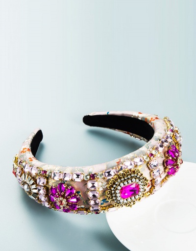 Retro Style Rhinestone Broadside Hair Hoop For Women #792838 $47.66 USD, Wholesale Fashion Hair Accessories