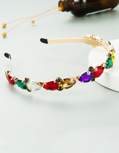 Replica Stylish Water Drop Shape Rhinestone Metal Hair Hoop For Women #792842 $8.64 USD for Wholesale