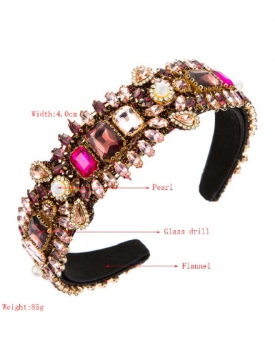 Replica Catwalk Luxury Full Glass Drill Vintage Hair Hoop For Women #792844 $26.96 USD for Wholesale