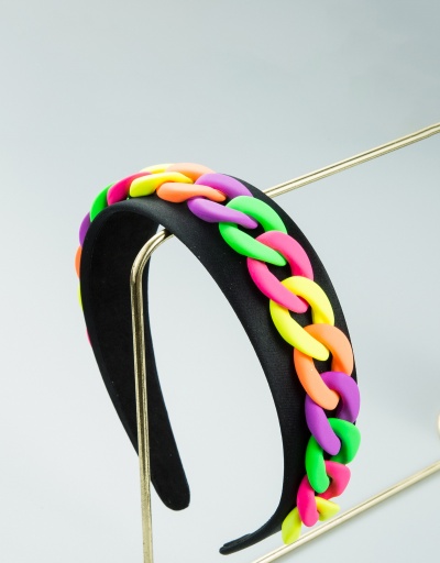 Replica Pastoral Style Wide Edge Geometry Chain Decorate Hair Hoop For Women #792849 $17.33 USD for Wholesale