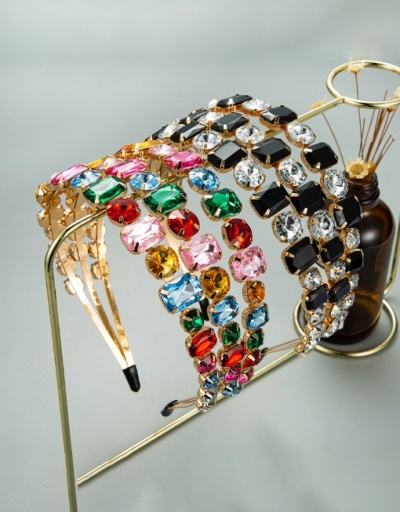 Attractive Rhinestone Multicolored Three Rows Hair Hoop For Women #792853 $14.30 USD, Wholesale Fashion Hair Accessories