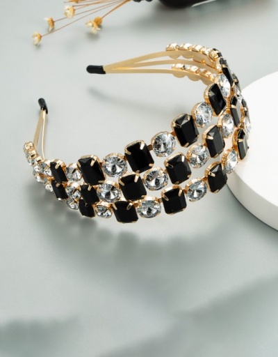 Replica Attractive Rhinestone Multicolored Three Rows Hair Hoop For Women #792853 $14.30 USD for Wholesale