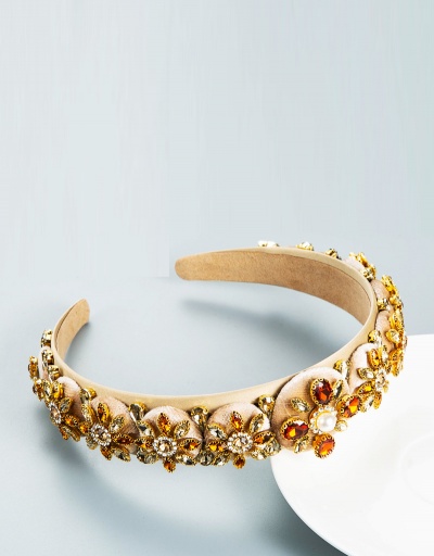 Replica Gorgeous Flower Rhinestone Colored Hair Hoop For Women #792857 $30.32 USD for Wholesale