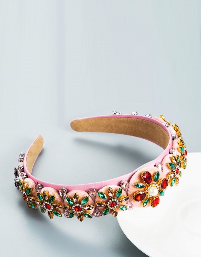 Replica Gorgeous Flower Rhinestone Colored Hair Hoop For Women #792857 $30.32 USD for Wholesale