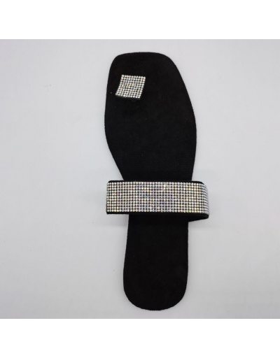 Replica Stylish Rhinestone Square Toe Slippers For Women #792863 $26.58 USD for Wholesale