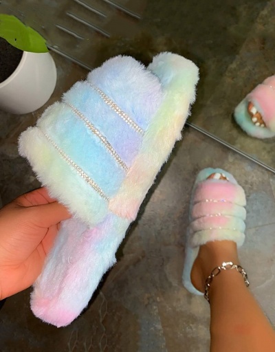 Fluffy Slippers Flat Winter Slippers For Women #792874 $40.74 USD, Wholesale Fashion Slippers