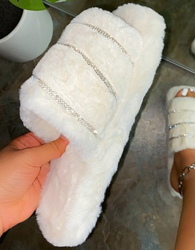 Replica Fluffy Slippers Flat Winter Slippers For Women #792874 $40.74 USD for Wholesale