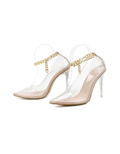 Replica Euro Pointed Toe Clear Chain High Heel Shoes For Women #792880 $72.80 USD for Wholesale