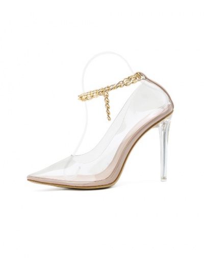 Replica Euro Pointed Toe Clear Chain High Heel Shoes For Women #792880 $72.80 USD for Wholesale