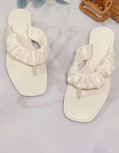 Replica Beach Solid Summer Open Toe Flat Sandals For Women #792882 $20.25 USD for Wholesale